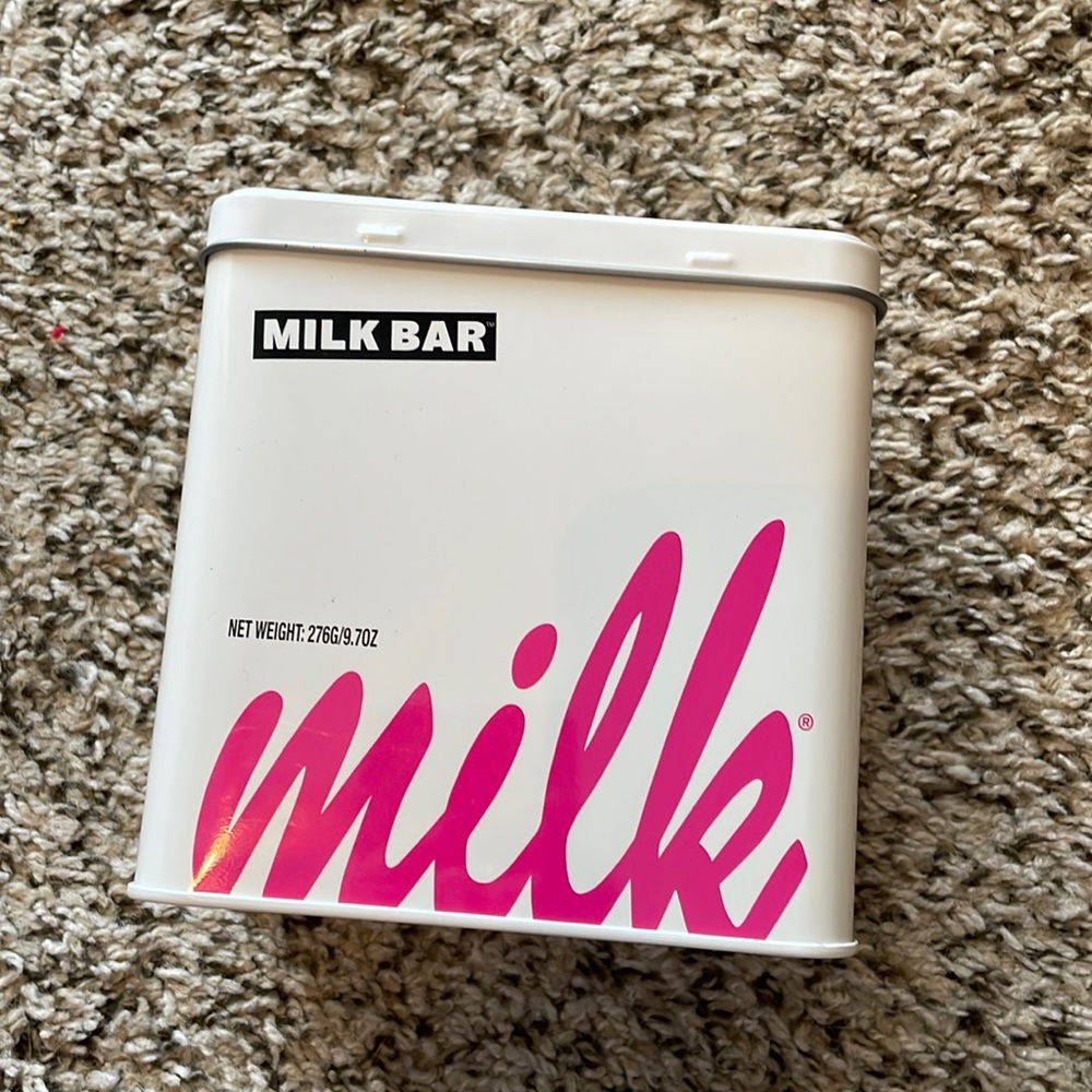 Empty MILK decorative tin